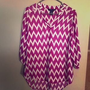 Beautiful pink blouse with a white pattern